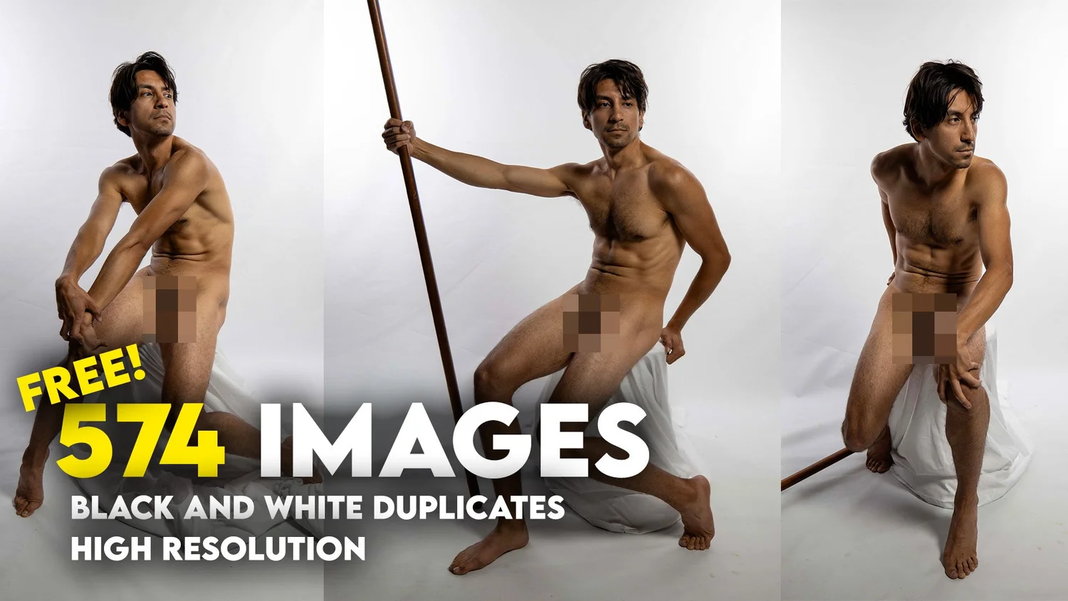 Three figure poses from Kristian's model reference pack